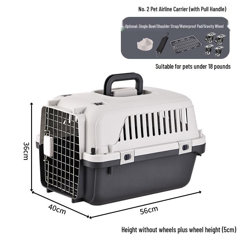 Pet Airline Carrier: Breathable, Convenient Cat & Dog Trolley Box
