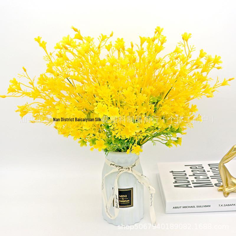 In Stock 7-Branch Rapeseed Artificial Flower Bunch for Weddings, Home, Photography & Landscaping