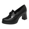 Spring and Autumn New Mother Shoes Thick Heel Waterproof Table Deep Mouth Single Shoes High Heels Thick Sole Heightening Women's Leather a Generation