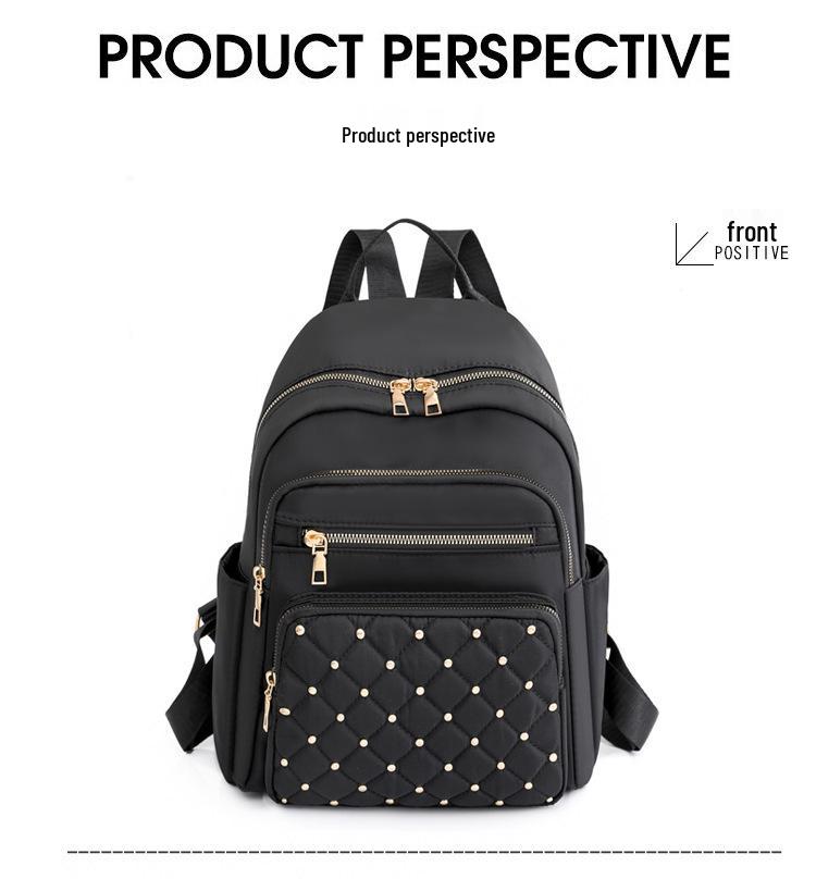 Korean Style Women's Large Capacity Diamond Pattern Backpack