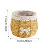 Home Decoration Rustic Woven Flower Basket Plastic Sturdy Flower Arrangement Basket Simple Flowerpot Flower Arrangement