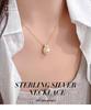 Banyan Tree S925 Silver Princess Bow Necklace with Chalcedony, Pearl & Diamond Accents