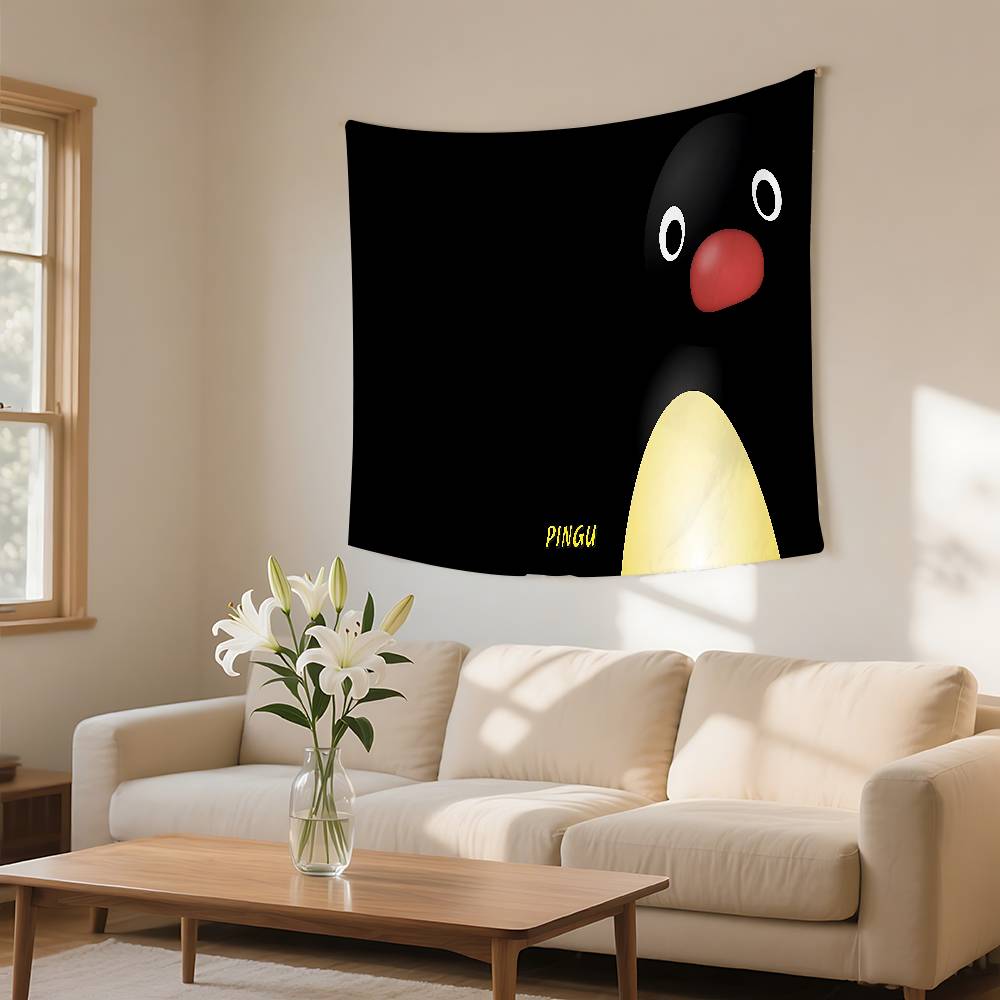Tenture Murale Pingu Pingouin Tapisseries Personnalisables de Styles Variés Accrochages Muraux Impression de Photos de Célébrités Accrochages Muraux