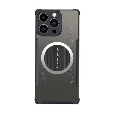 Suitable for IPhone16 Transparent Heat Dissipation Phone Case, Apple 15proMax Magnetic Charging 14 Corner Anti-drop Protective Case