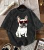 Cool Dalmatian with Sunglasses TShirt Washed Cotton Funny Dog Graphic Tee Quirky Animal Print Top Fashionable Streetwear