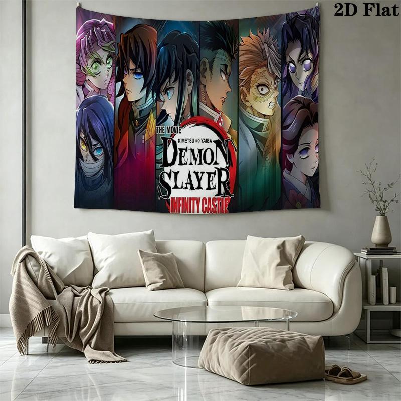 Demon Slayer Wall Tapestry Aesthetic Wall Hanging Printed Fabric Blanket Decorative Tapestries for Bedroom Living Room Home Decor