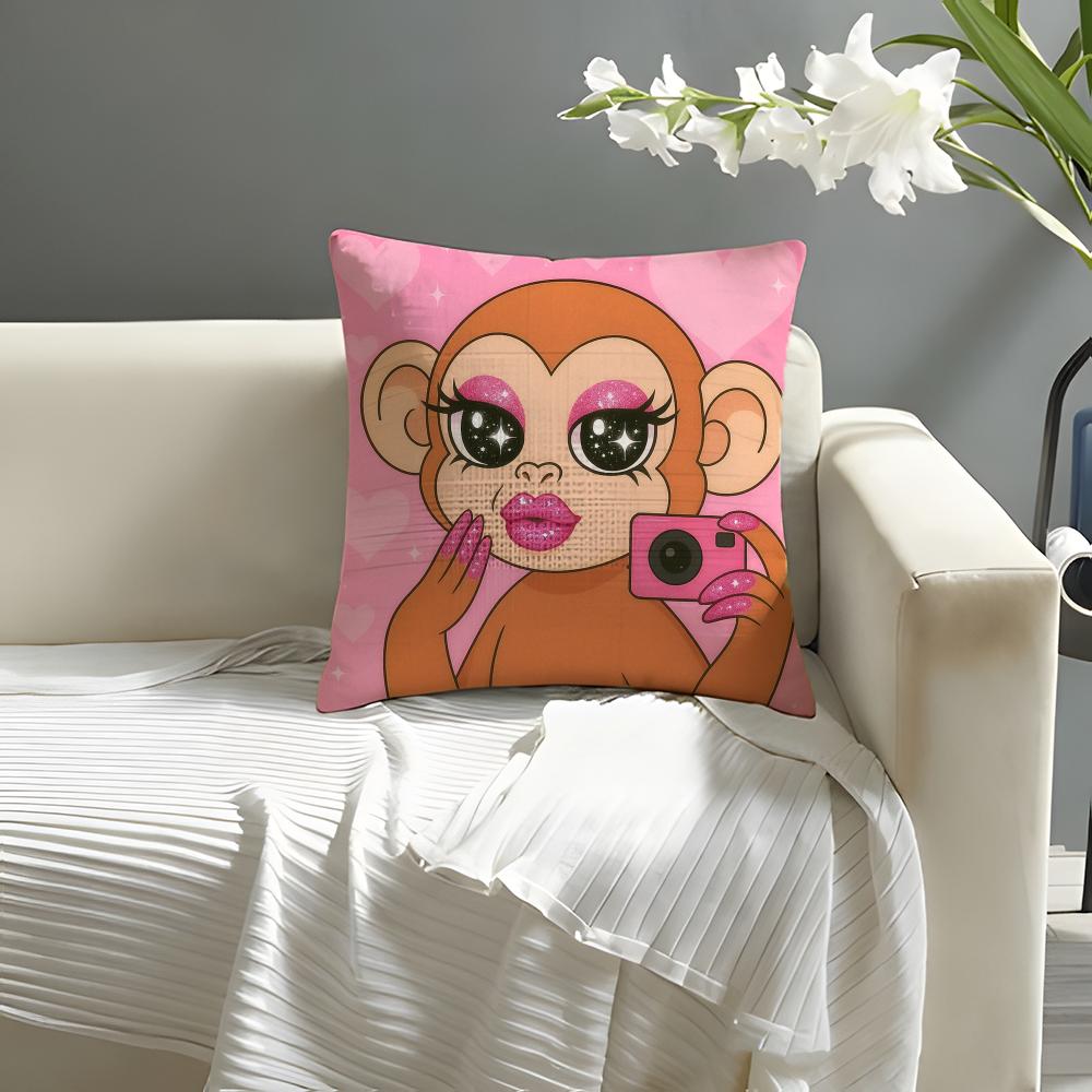 

Anime Nail Art Animals Pillow Case Natural Linen Organic Fabric DoubleSided Printing Sofa Home Decor Cushion Cover 30X30cm