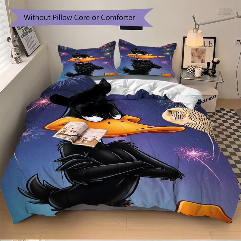 3pcs Daffy Duck Cover Set,Soft Comfortable Duvet Cover,Guest Room (1*Duvet Cover + 2*Pillowcases, Without Core) yy251024152
