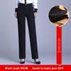 Women's High Waist Professional Black Trousers - Autumn/Winter Slimming Velvet Pants for Tall, Straight-Leg Office Wear