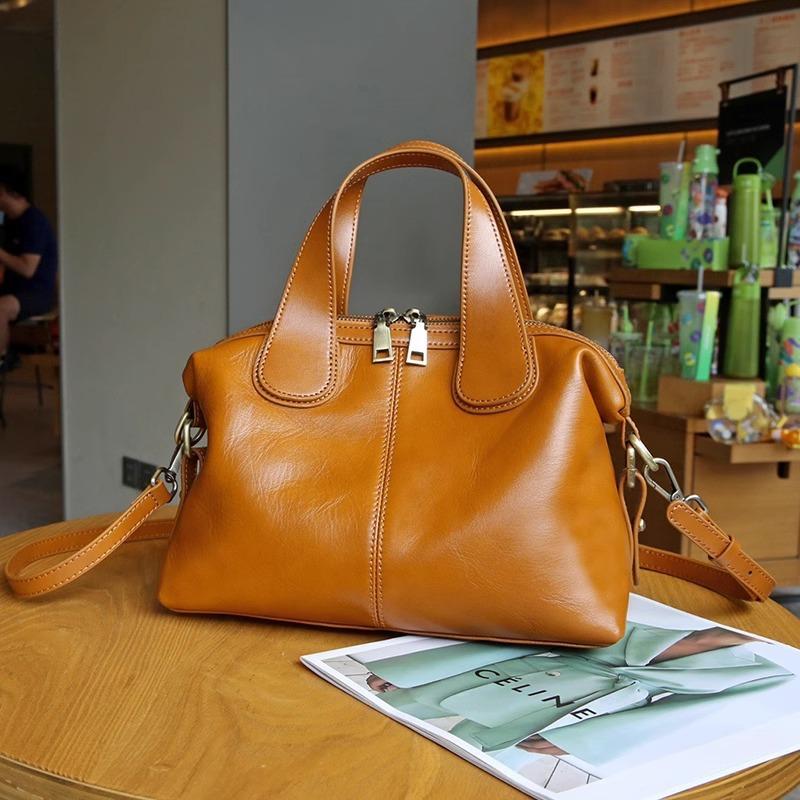 Large capacity leather handbag spring and summer new fashion women's shoulder bag high-end first-layer cowhide tote bag