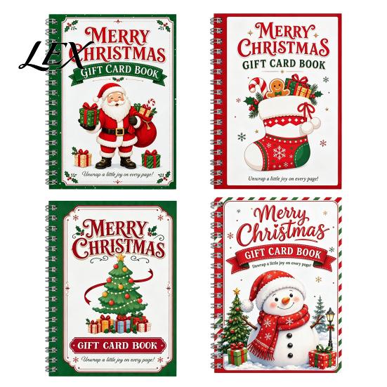 Creative Gift Present for Christmas Merry Card Holder Book, DIY Spiral Bound Display Book Booklet, Xmas Gifts Family, Friends, Celebrations