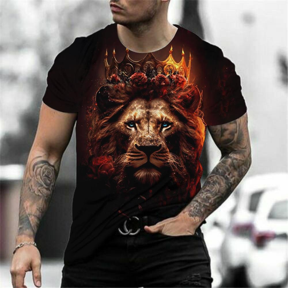 3D Printed Animal Style Retro Quick Drying Men T-shirt