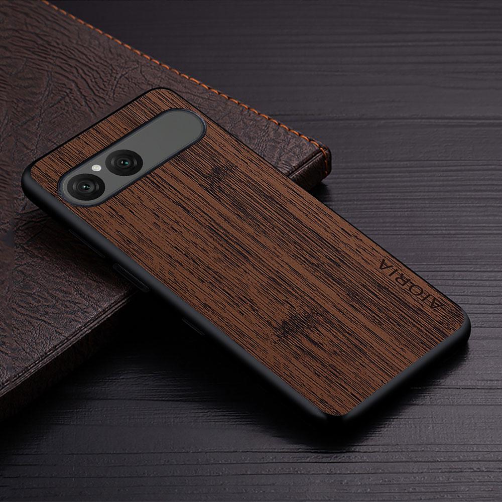 Case for Sony Xperia 10 1 VII 10 Xperia 5 III II 5G Bamboo Wood Pattern Leather  Cover Funda for Sony Xperia 10 VII Case