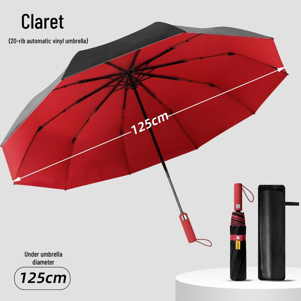 Zesílený Větruodolný Extra Velký Černý Deštník pro Tři - Dvojí Použití pro Slunce i Déšť