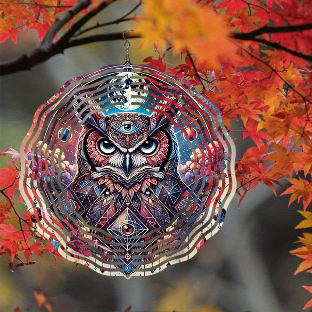 2D Metal Wind Spinner Art - Elegant Garden Windmill Decor, Dynamic Outdoor Wind Chime with Sublimated Patterns