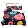 Home Textile Three-Piece Set, Digital Printing Food Series Bed Sheet Quilt Three-Piece Set