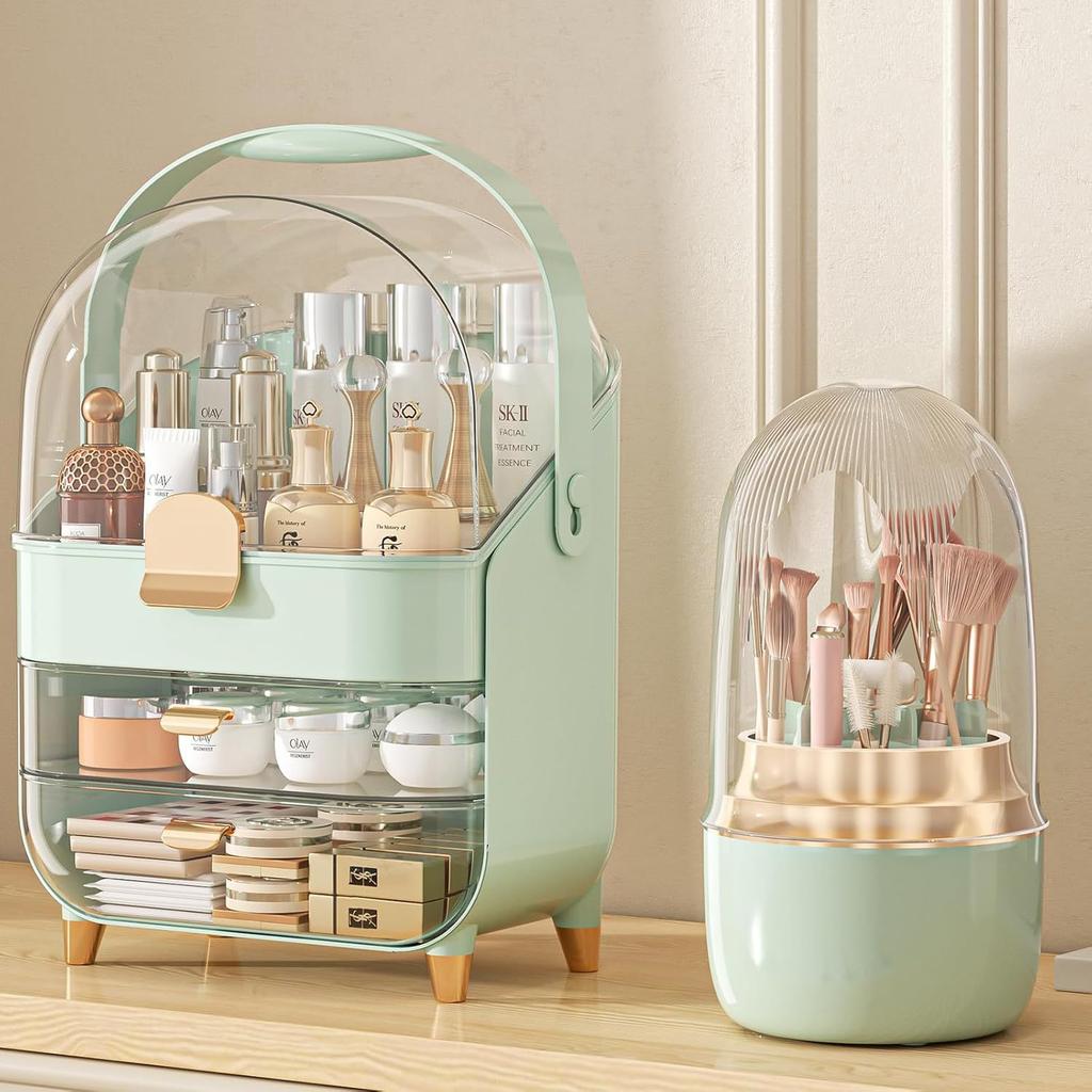 Luxury Style Cosmetic Storage Display Rack Premium Large-Capacity Dustproof Organizer for Lipstick Face Mask Skincare