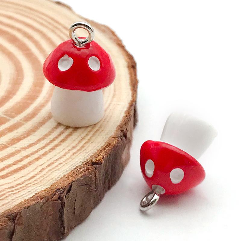 3D Resin Mushroom Pendant Charm for DIY Keychain & Bracelet Jewelry