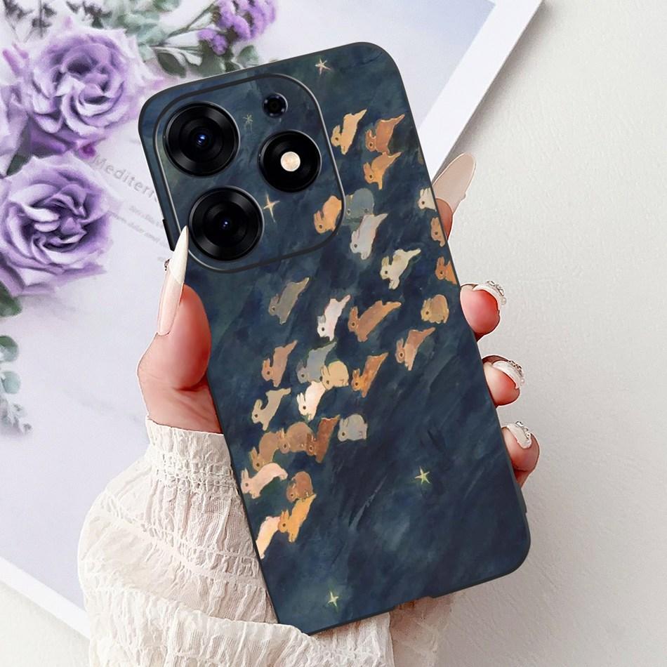 For Tecno Spark 10 Pro Phone Case Spark 10Pro 4G KI7 Elegant Floral Cat Printing Soft Silicone TPU Cases