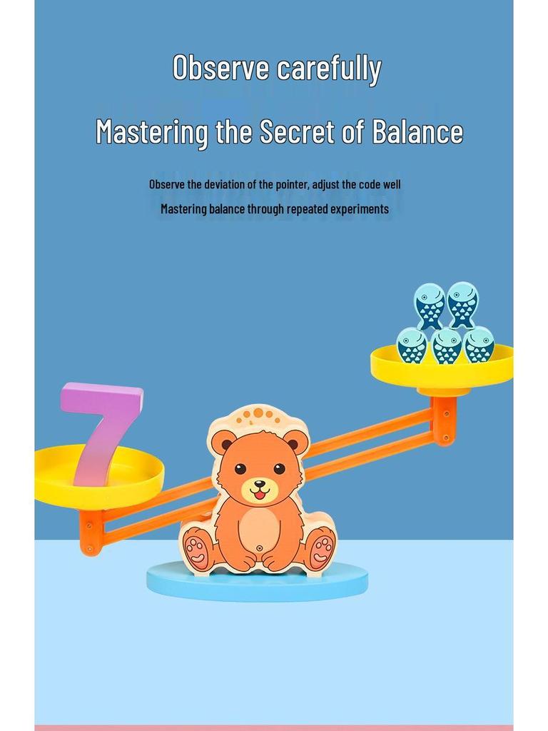 Montessori Wooden Balance Scale Math Teaching Aid for Children