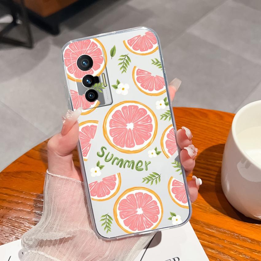 For Vivo X27 X200S X21 X60 X70 X80 Pro Plus Clear Phone Cover Delicious Fruit Pattern Soft Silicone High Quality Scratch Resistant Shell For Vivo Case