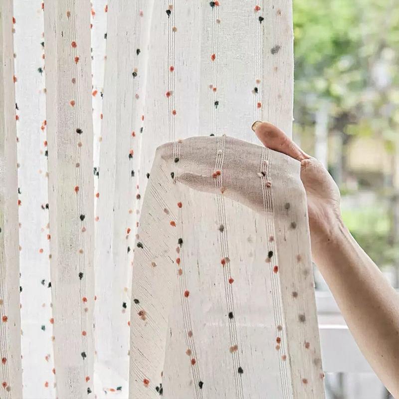 

Nordic Window Curtains Living Room Curtains Sheer Decorative Window Curatins for Bedroom Privacy Protection Curtains S 60x130cm&Velcro&1 panel