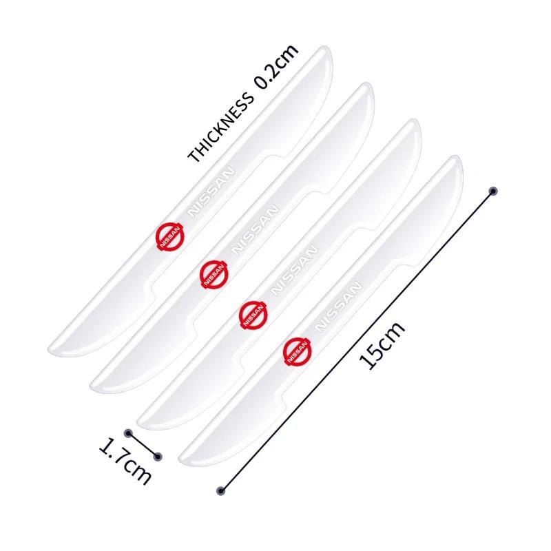 4 Stück/Set Transparenter Auto-Tür-Kollisionsschutz Stoßstangenleiste Aufkleber für Nissan X-trail Almera Qashqai Tiida Zubehör