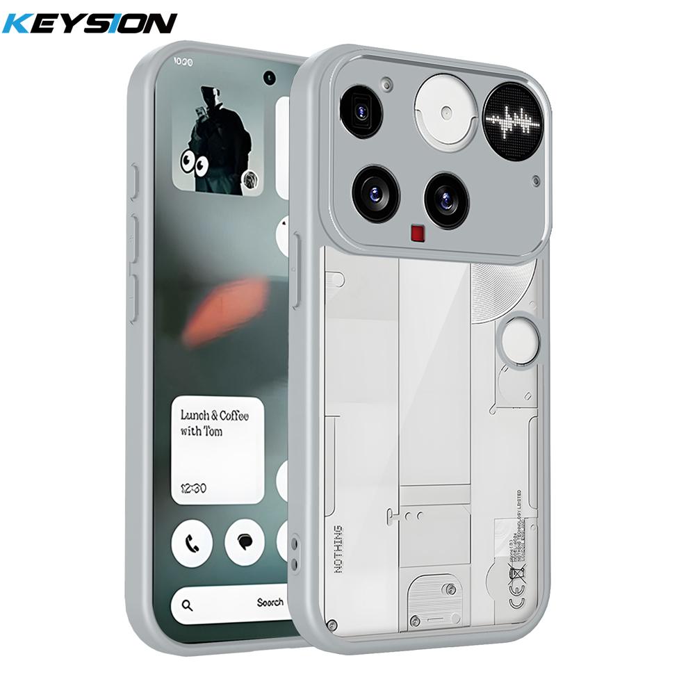 

KEYSION Transparent Phone Case for Nothing Phone 3 Soft Silicone+PC Clear Shockproof Phone Back Cover for Nothing Phone 3 for Nothing Phone 3 серый