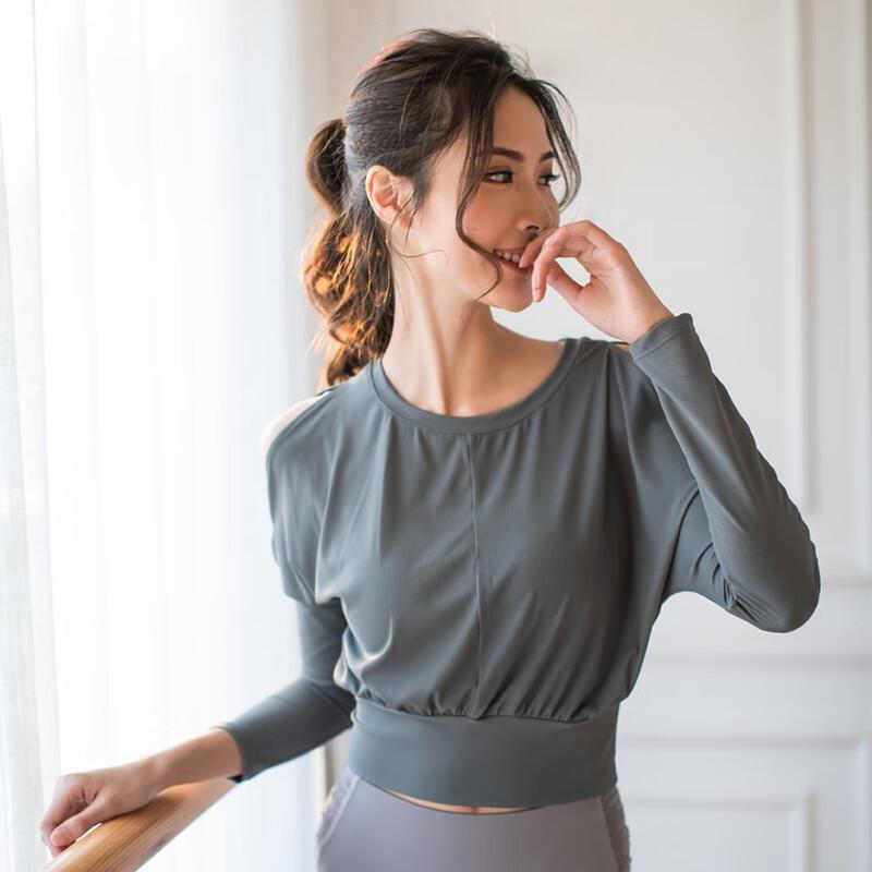 Women's Off-Shoulder Long Sleeve Yoga & Fitness Top