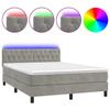 VidaXL Slat Bed Base with Mattress and LED, Upholstered Bed, Double Bed, Adult Bed for Interior Bedroom, 3134585