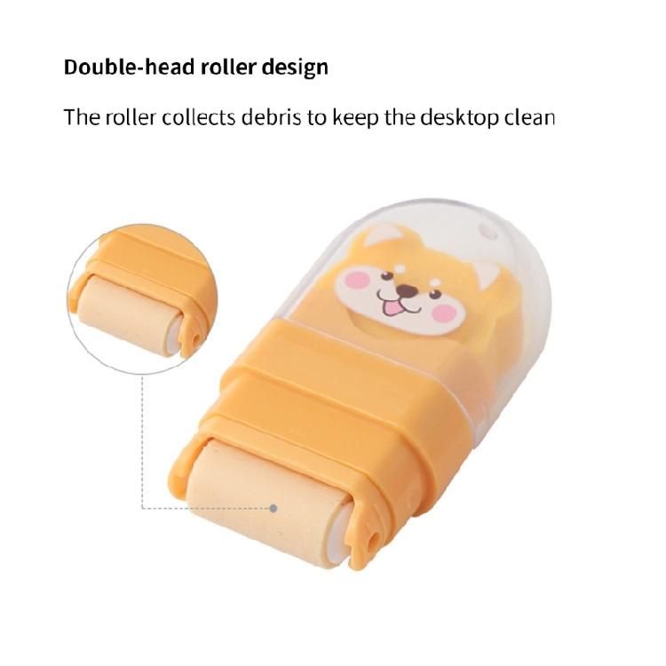 4Pcs Double Ended Animal Roller Eraser With Built In Shavings Cleaner Easy Erasing For Students Workers Writing Drawing
