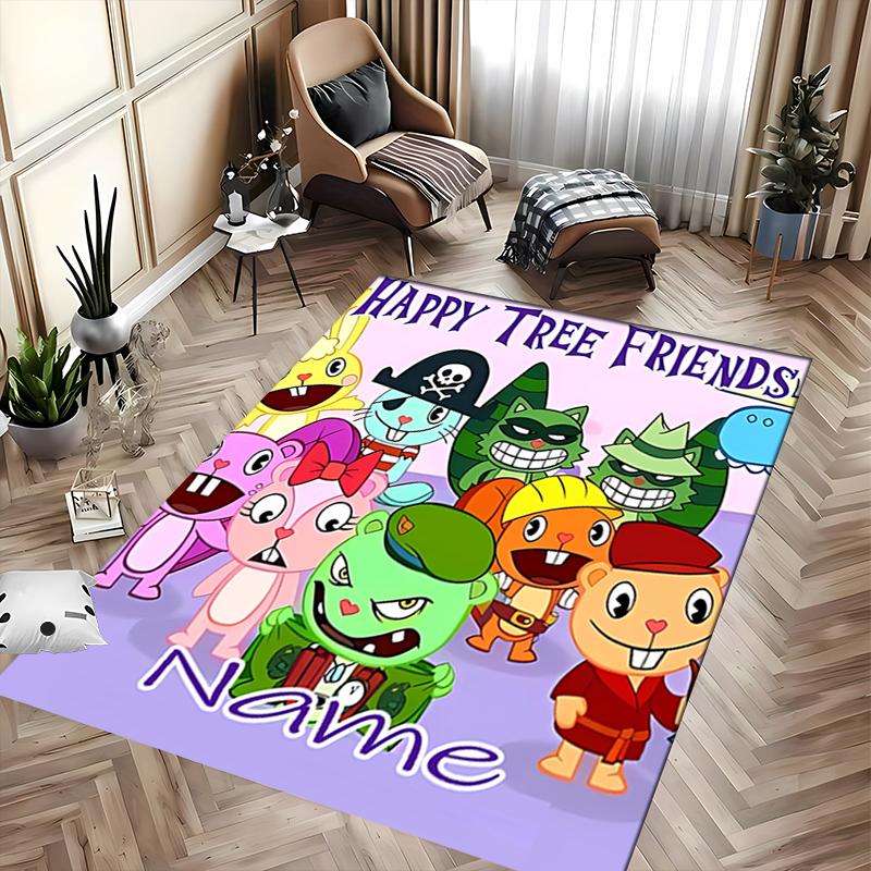 Custom personalization Happy Tree Friends Area Rug - Perfect For Kitchen, Bathroom,Laundry Room Decor Large Size Available,Gift All Seasons