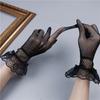 Girls Lolita Lace Hollow Out Gloves Women Ceremony Etiquette Mesh Thin Mittens Gothic Punk Sexy Glove Black White Soft Elastic