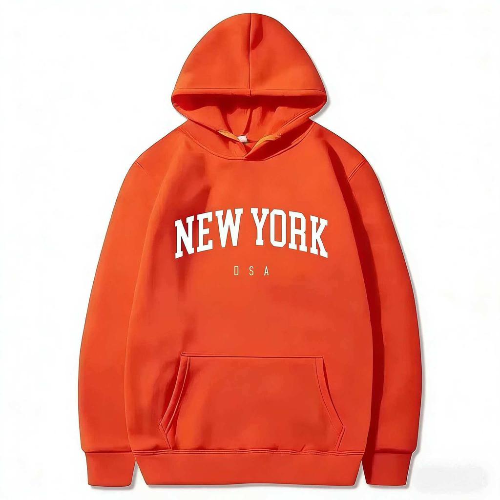 Men's and Women's Hooded Fashion Letter Trend Pattern Sweatshirt Loose Casual Jumper Sportswear