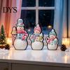 Christmas Wood Desktop Decor 3Pcs Wooden Tabletop Decor, Cute Snowman Gingerbread Man Figurines, Gift for Home Table Centerpiece, Rustic Ornaments