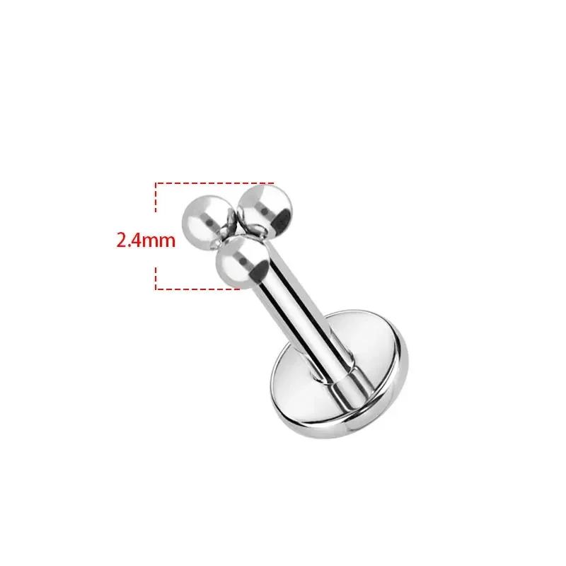 1/10 Stück ASTM F136 Titan 16G Mini 3-Kugel-Cluster Labret Lippenpiercing Tragus Knorpel Helix Conch Ohrstecker Nasenpiercing