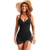 Women’s Ruched Mesh Cover Up Dress Swimwear Wrap V Neck Adjustable Drawstring Sleeveless Beachwear for Summer Pool