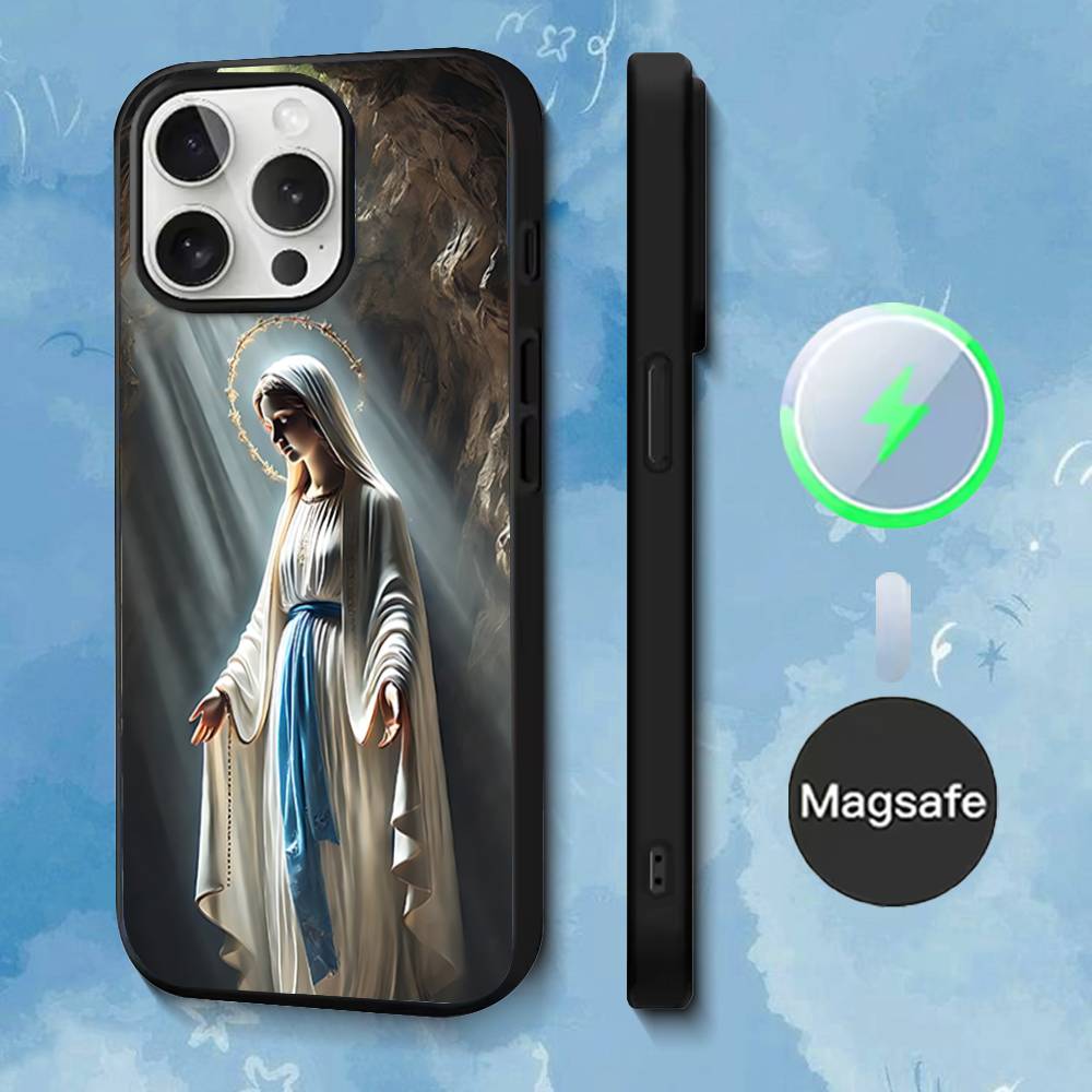 Virgen Mary Virgin Bible Phone Case For iPhone 17,16,15,14,13,12,11,Pro,Max,Plus,Mini,SE4,E Magnetic Magsafe Wireless Charging