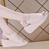 Roman sandals women's summer 2025 new fashion wedge heel fish mouth women's shoes soft sole fish mouth thick sole muffin shoes