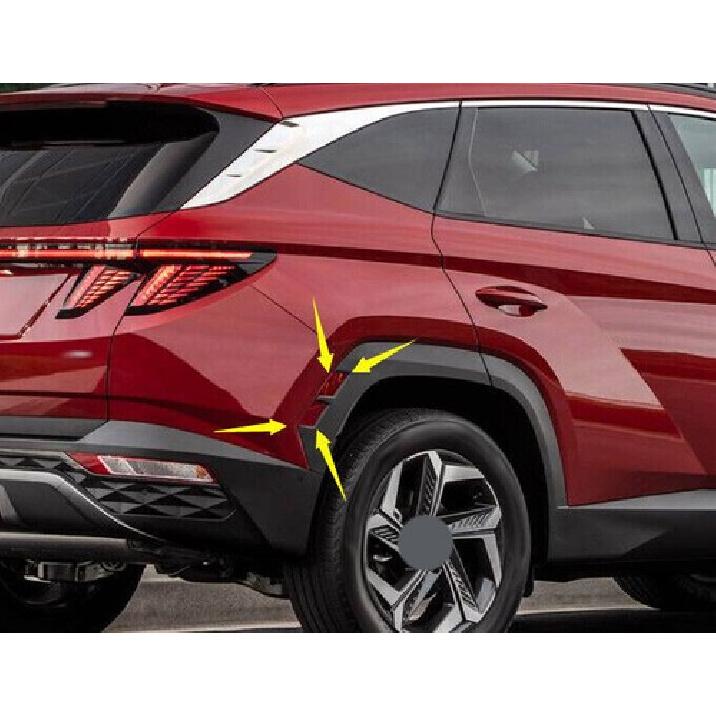 Rear Mud Fender Flaps Splash Guards Trim For Hyundai Tucson -23 Bright Black