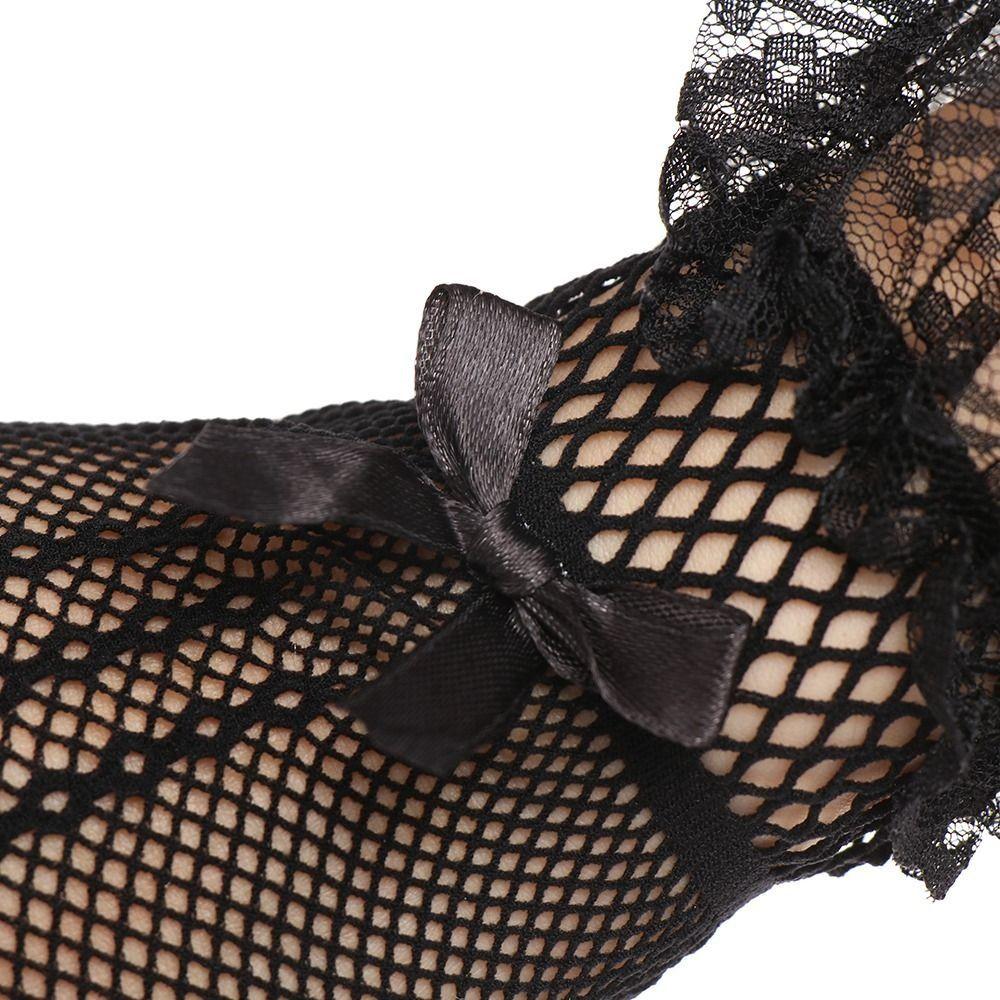 Short Women Lace Mesh Gloves Thin Etiquette Dress Gloves Holiday Princess Birthday Party Gloves