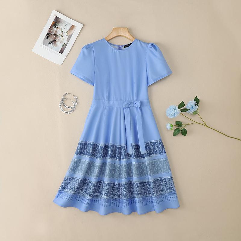 

ZANZEA Женское повседневное платье с круглым вырезом, летнее, с коротким рукавом, с ретро-принтом 5XL синий