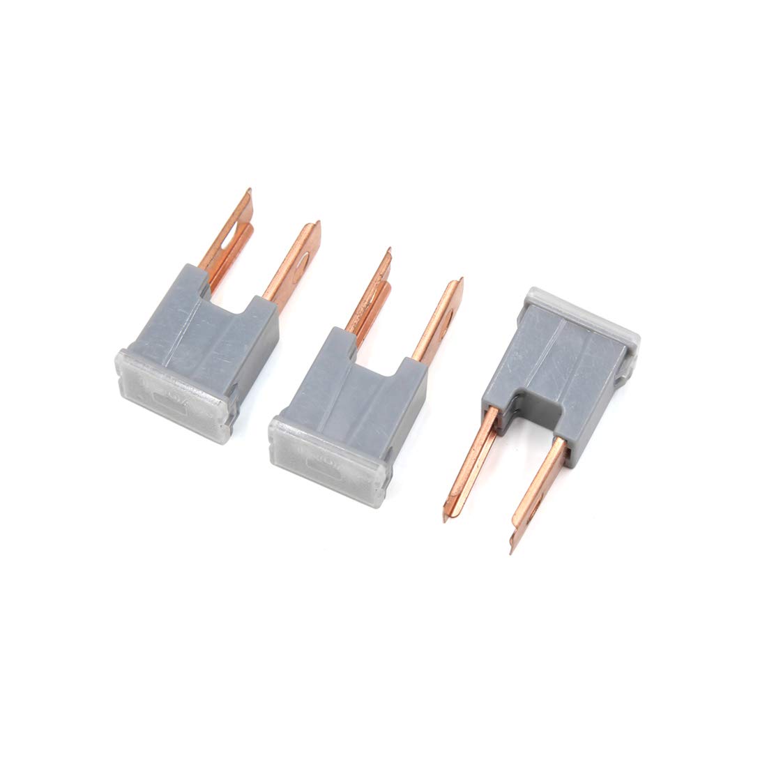 3pcs Gray Plastic Box 120A 32V Male Straight Long Blades PAL Fuse for Auto Car