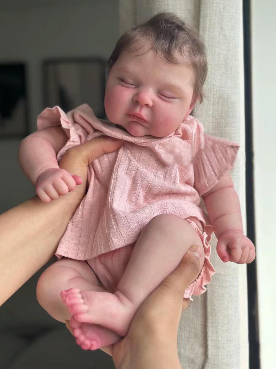 49cm Realistic High-End Handmade Doll with 3D Skin - Peaches 49cm Cloth Body