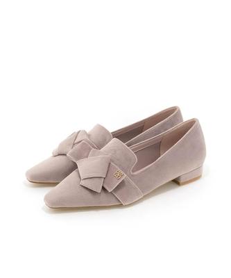 Randa Ribbon X Monogram Parts Loafers, Women's, PH34036, Pink, Size 22.5 Cm