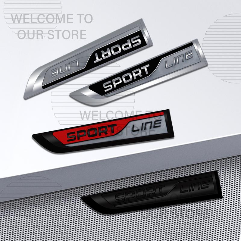 Car Decor Metal Sport Line Letter Emblem 3D Sticker Accessories For Skoda Rapid Kamiq Octavia Yeti Superb Body Side Trunk Decals