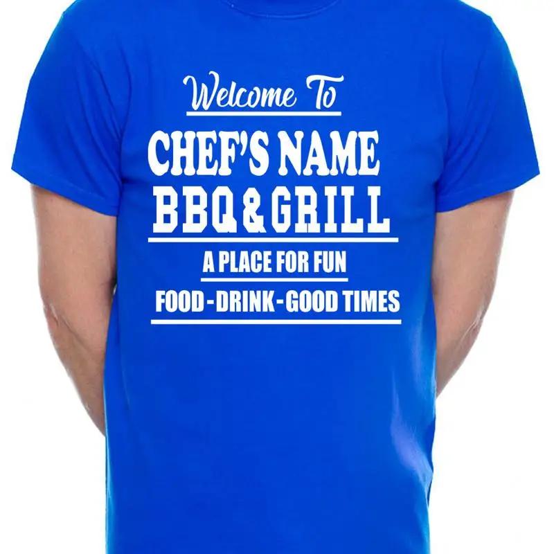 Personalised Adult T-Shirt BBQ & Grill Chef s Name Your Name Pub Name You Choose S