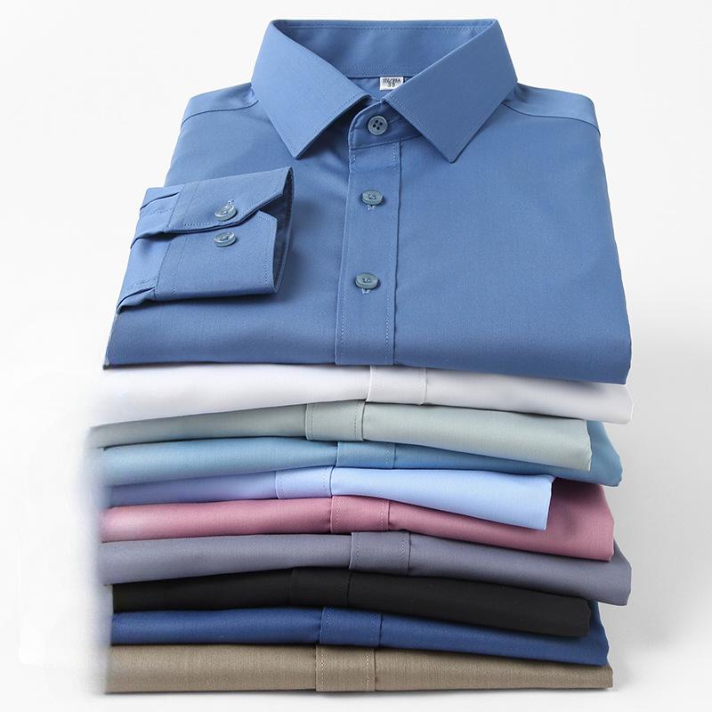Bamboo Fiber Shirt Men's Stretch No Care Comfortable Shirt Business Professional Formal Interview Plus Size Short Sleeve Shirts Men’s