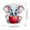 Acrylic Elephant Colorful Car Hanging Decoration For Unique Holiday And Home Decor