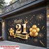 1pc Birthday 21st Gift Box Photo Booth Hanging Banner Golden Polyester